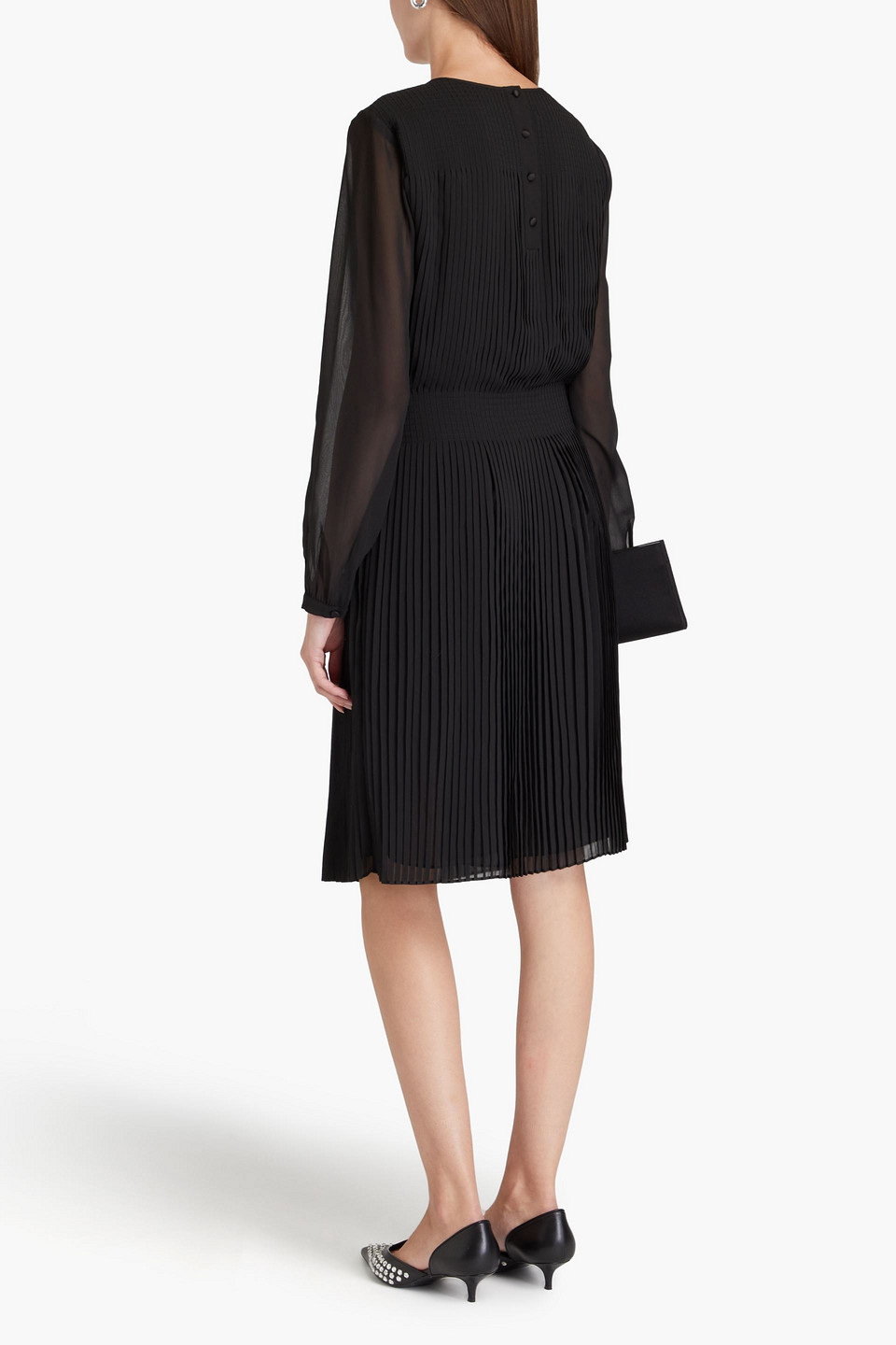 EMPORIO ARMANI PLEATED WOVEN DRESS