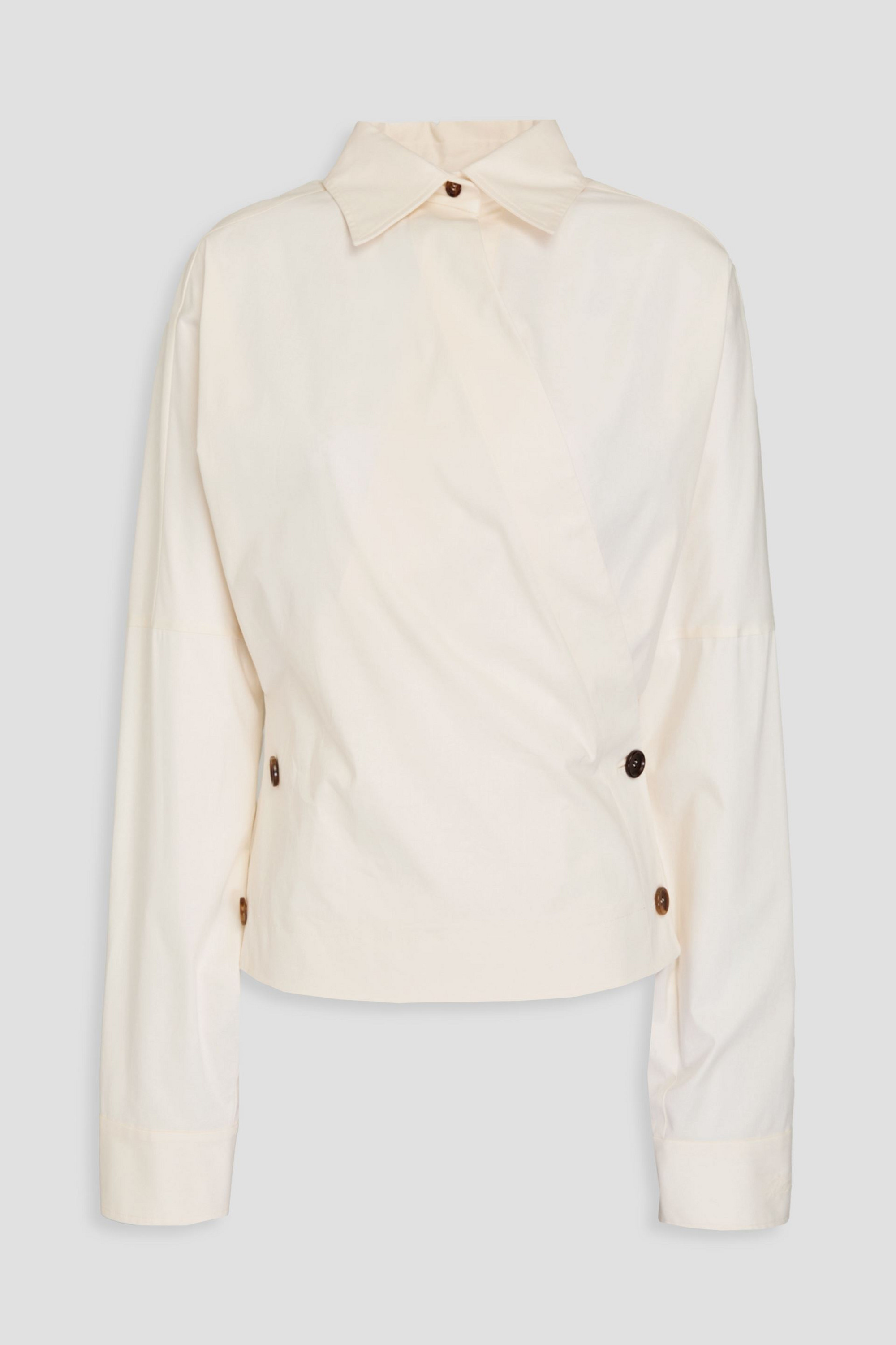 Philosophy di Lorenzo Serafini Cotton-blend poplin wrap top