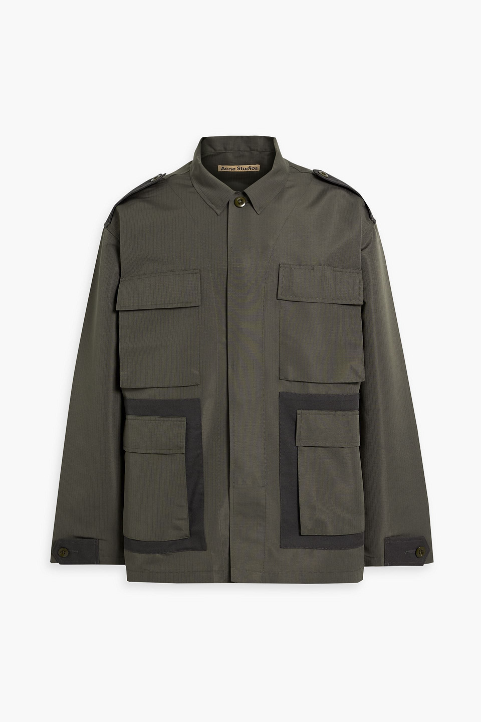 Acne Studios Two-tone Ripstop Jacket In Army Green