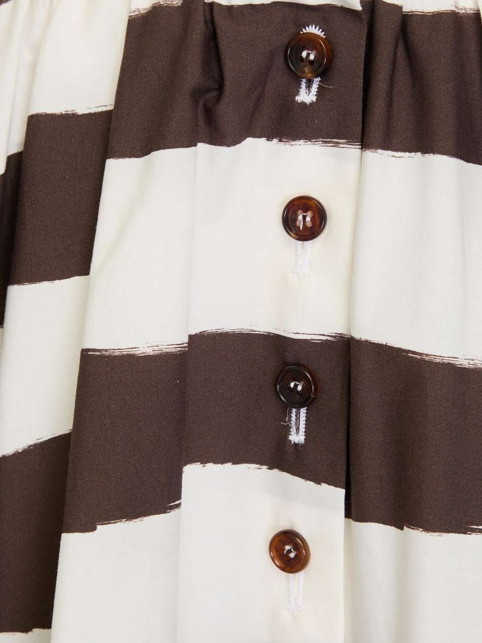 striped cotton-blend poplin midi skirt