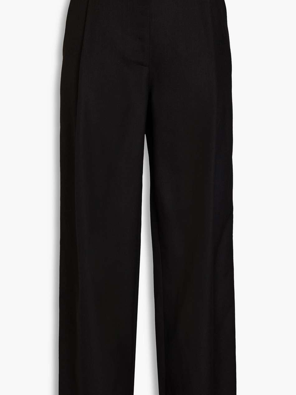 pleated grain de poudre wide-leg pants