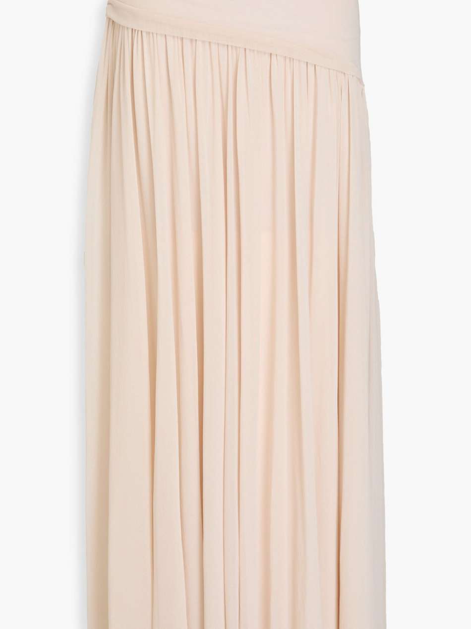gathered mesh midi skirt