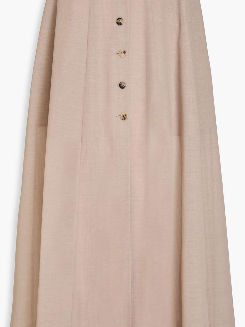 wool-blend gauze midi skirt