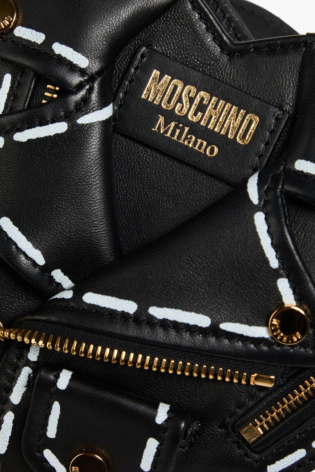 MOSCHINO Heart Biker printed leather belt bag | THE OUTNET MOSCHINO Heart Biker printed leather belt bag | THE OUTNET