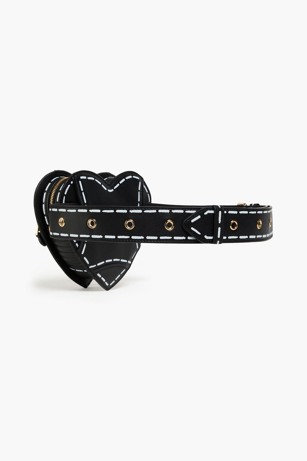 MOSCHINO Heart Biker printed leather belt bag