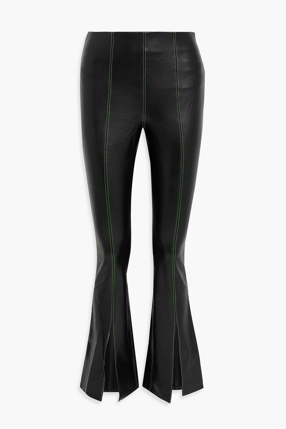 Simon Miller Iver Faux Leather Flared Pants In Black
