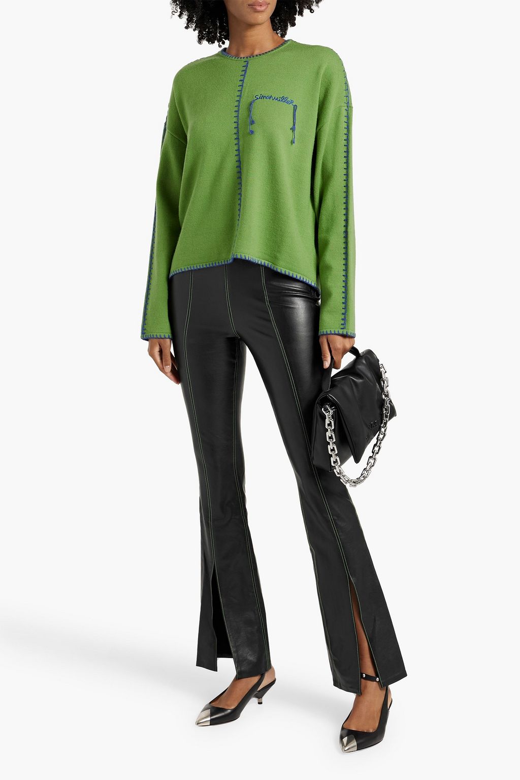 SIMON MILLER Iver faux leather flared pants