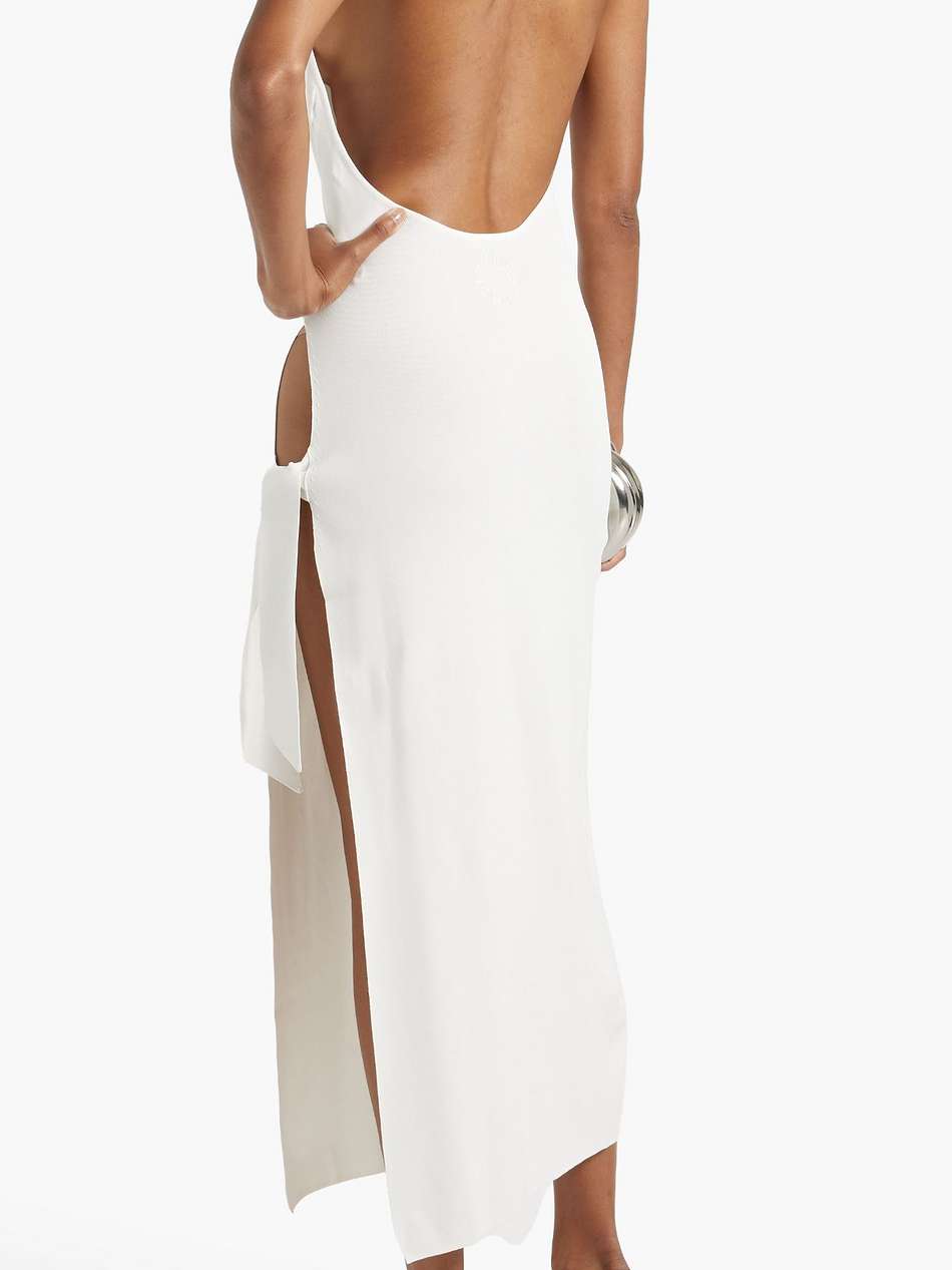 junjo stretch-knit halterneck midi dress