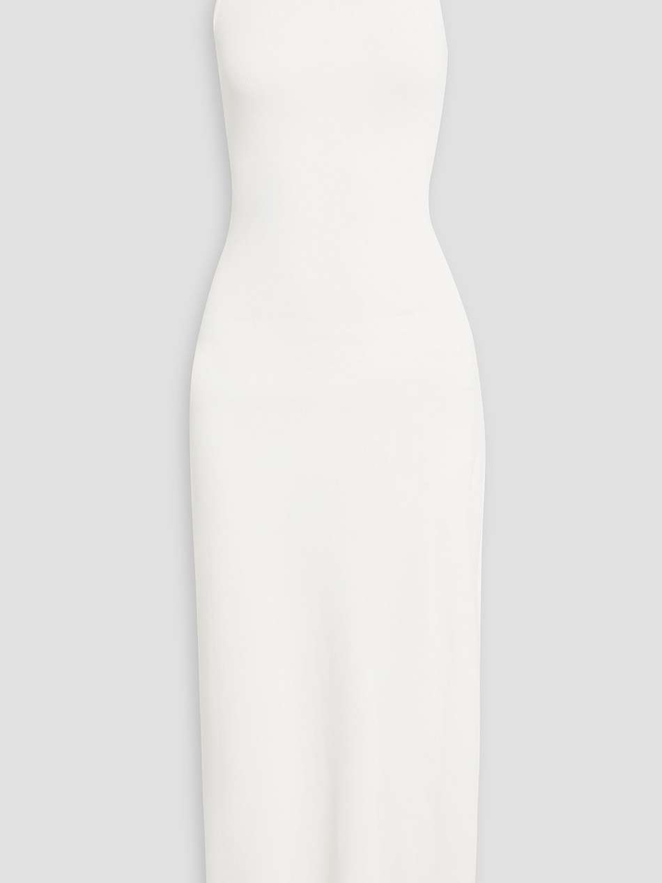 junjo stretch-knit halterneck midi dress