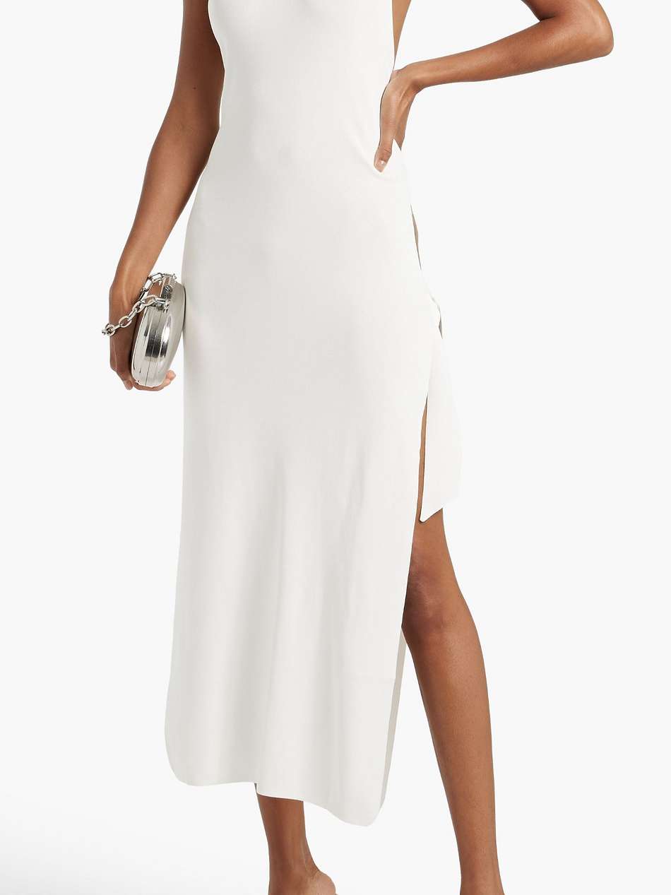 junjo stretch-knit halterneck midi dress
