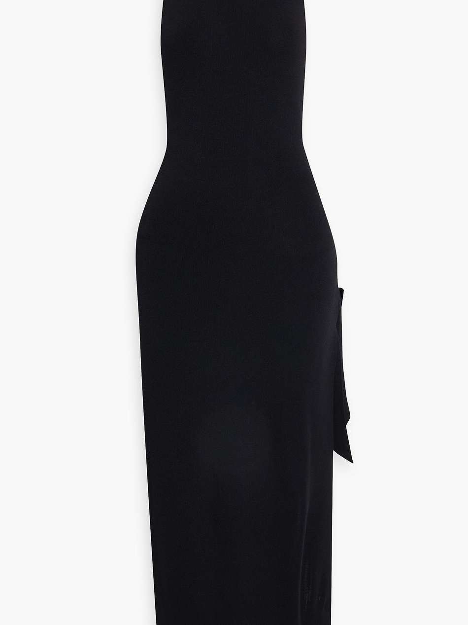 junjo stretch-knit halterneck midi dress