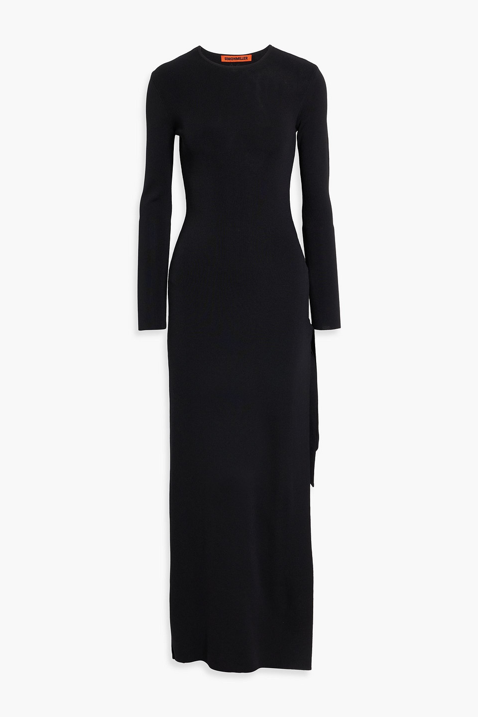 Simon Miller Junjo Tie-detailed Knitted Maxi Dress In Black