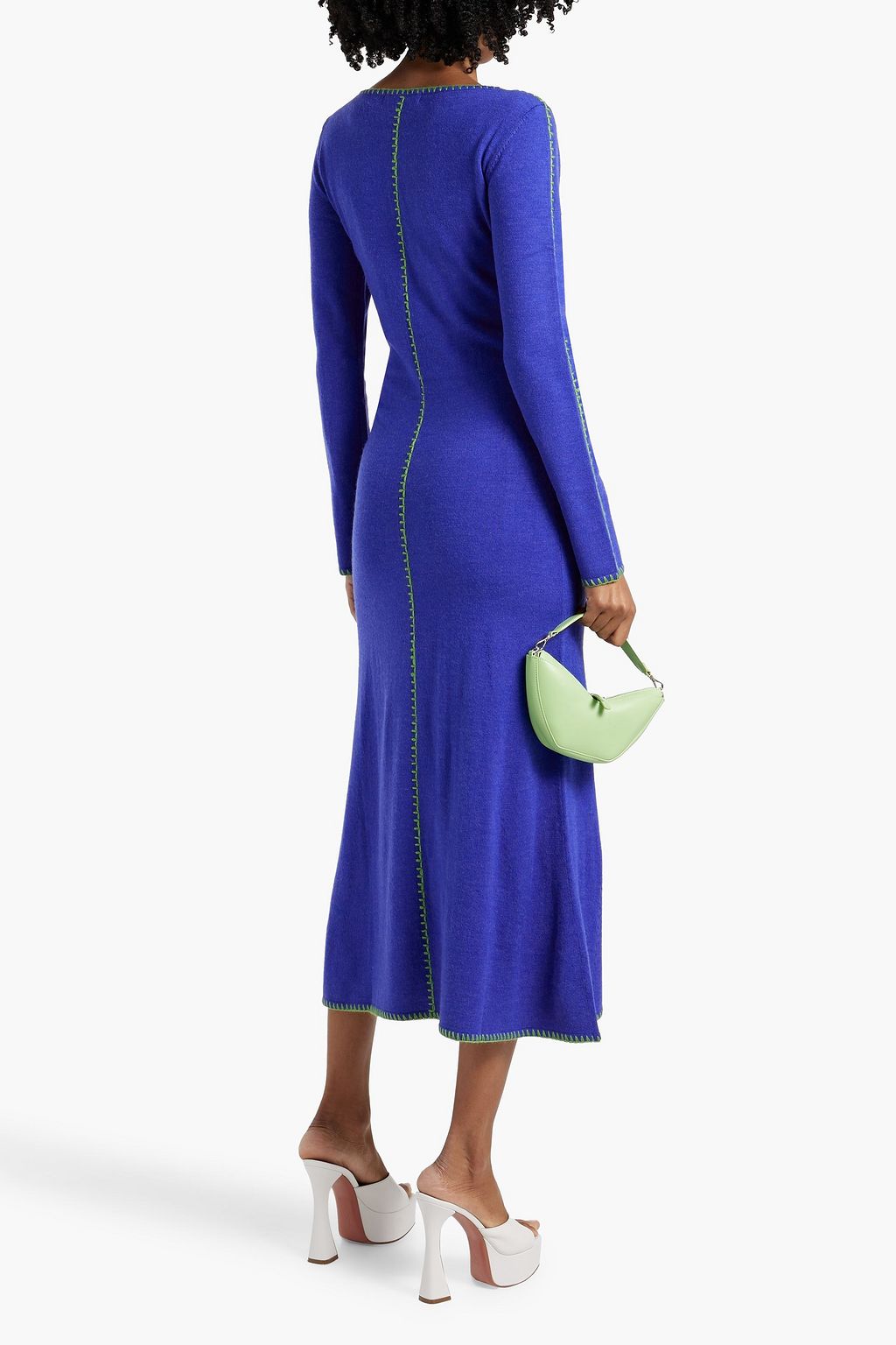 SIMON MILLER Reyne embroidered knitted midi dress