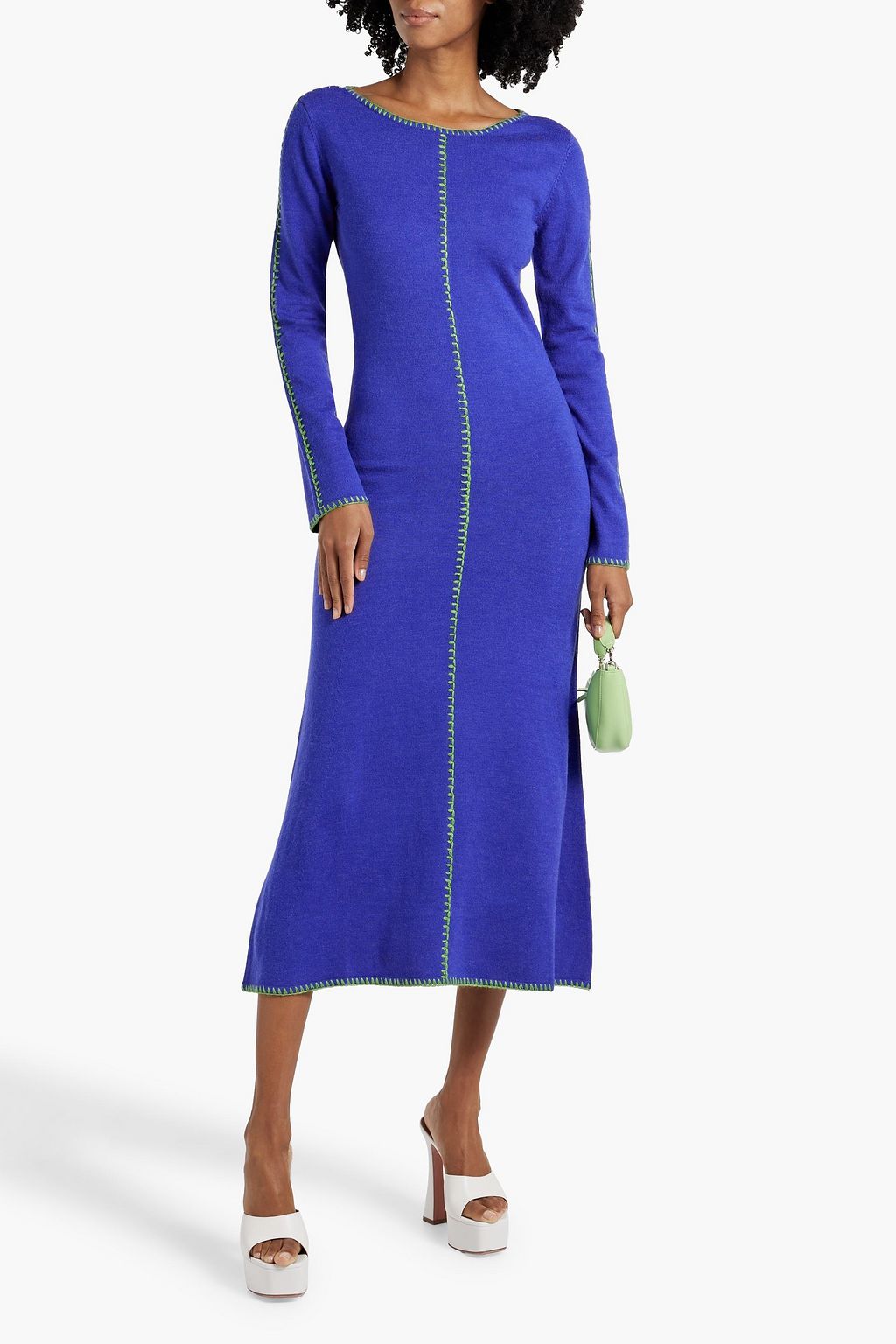 SIMON MILLER Reyne embroidered knitted midi dress