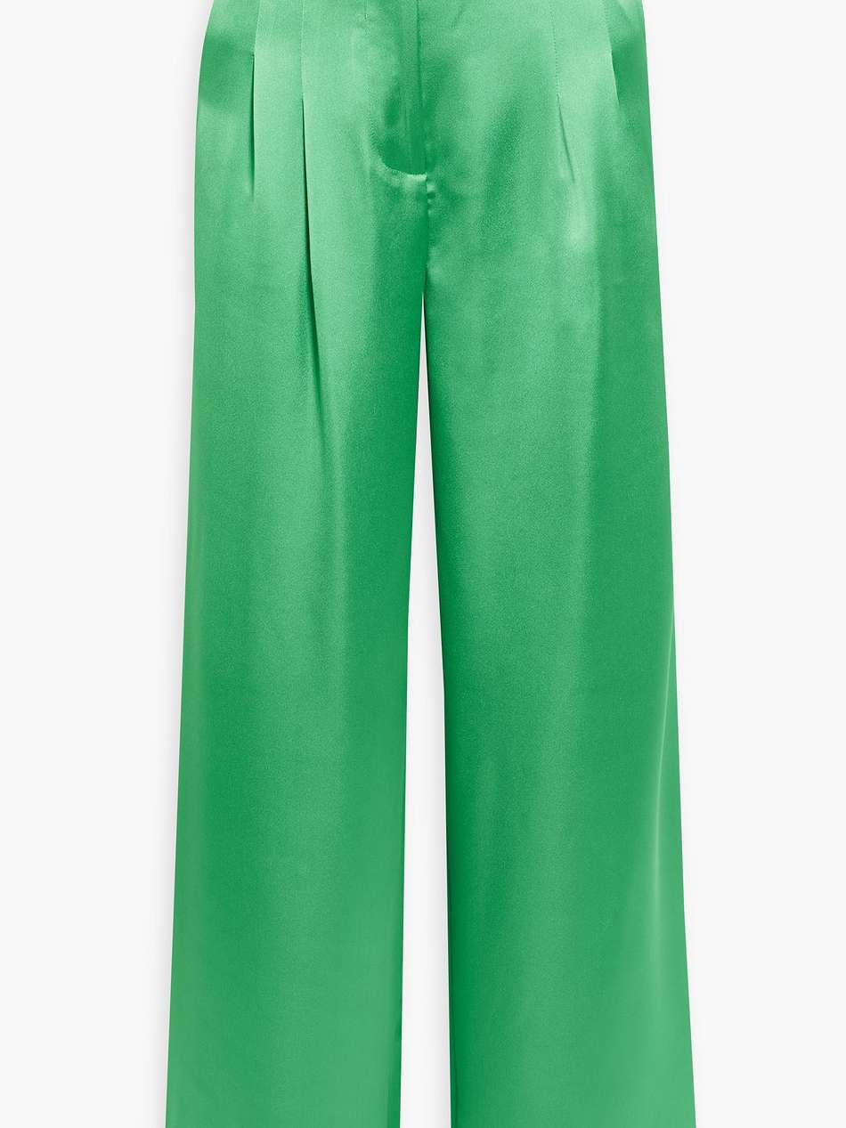 bloo pleated satin wide-leg pants