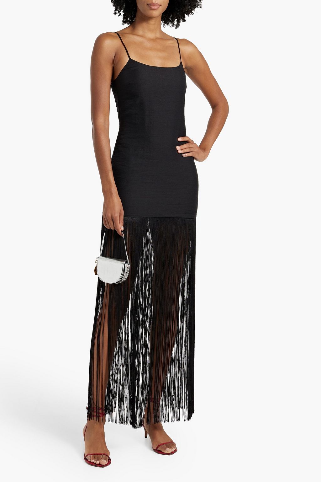 SIMON MILLER Zodiac fringed crepe maxi dress