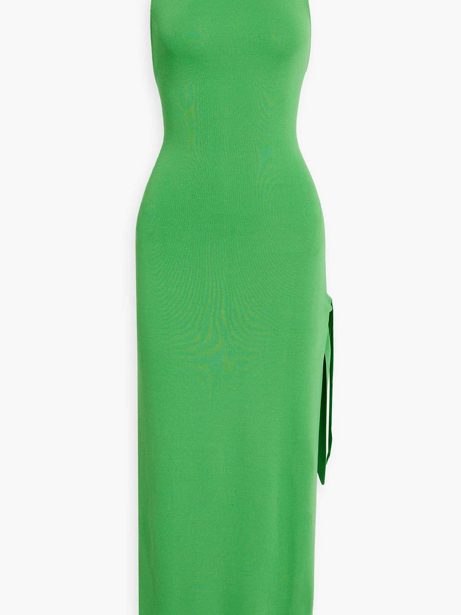 junjo stretch-knit halterneck maxi dress