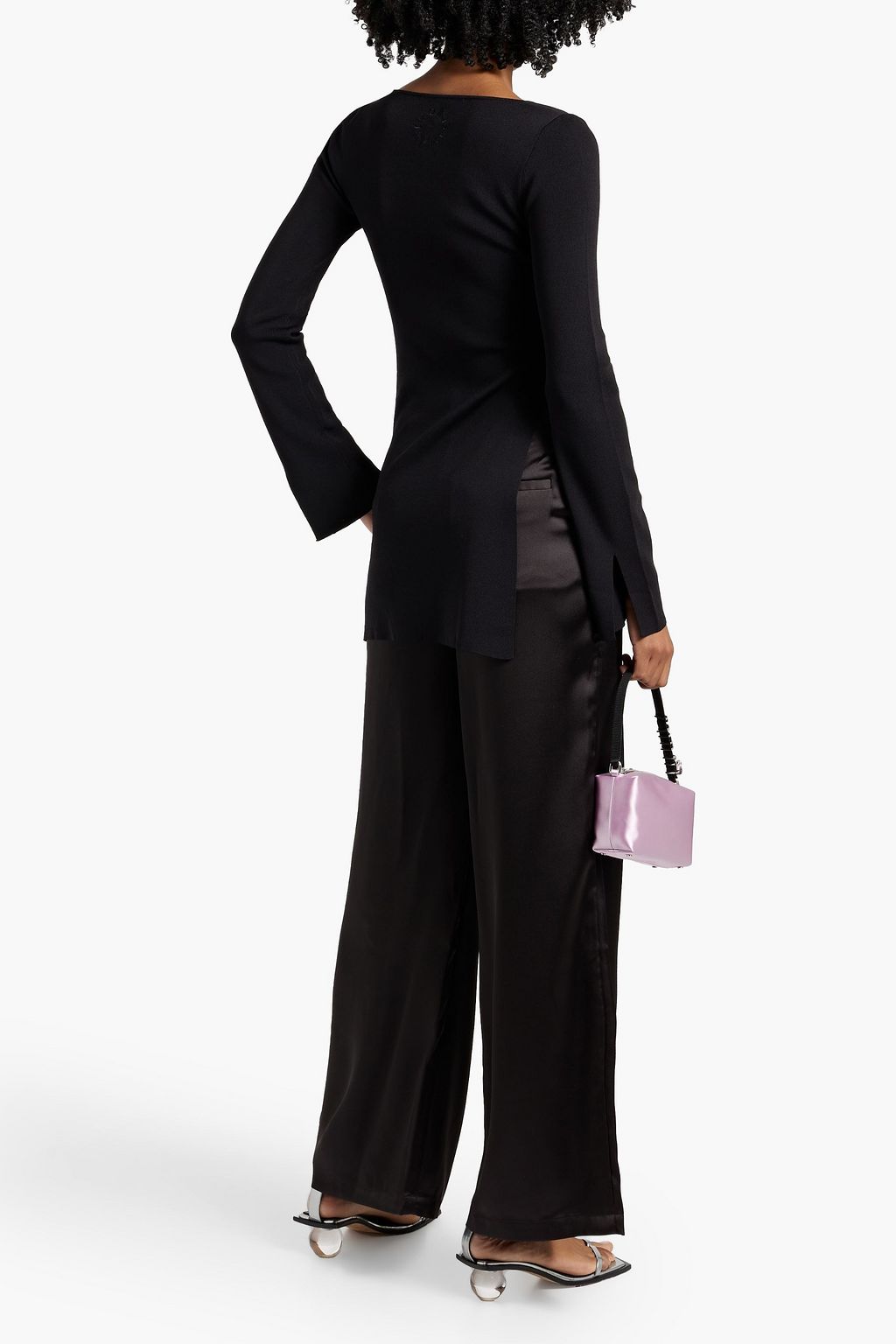 SIMON MILLER Bloo pleated satin wide-leg pants