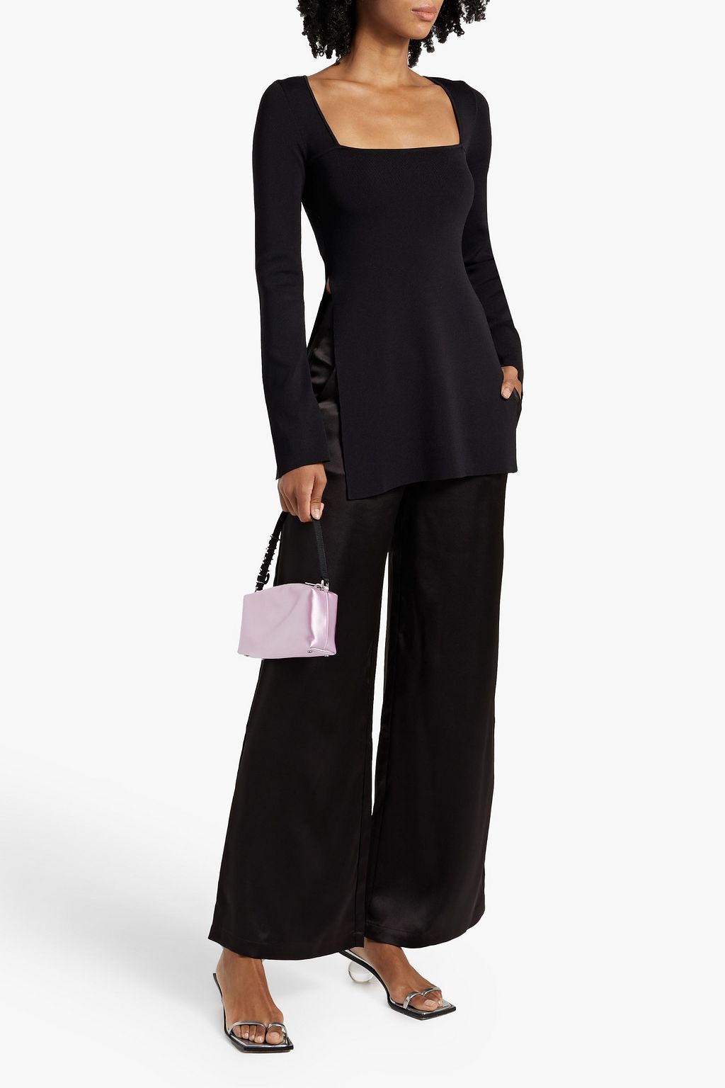 SIMON MILLER Bloo pleated satin wide-leg pants