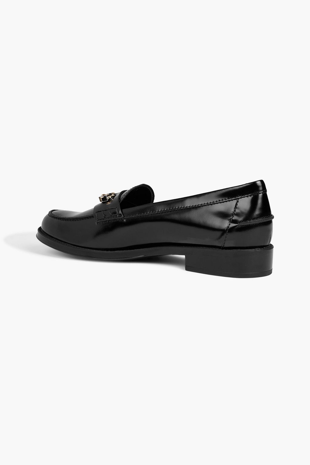 TOD'S Embellished glossed-leather loafers