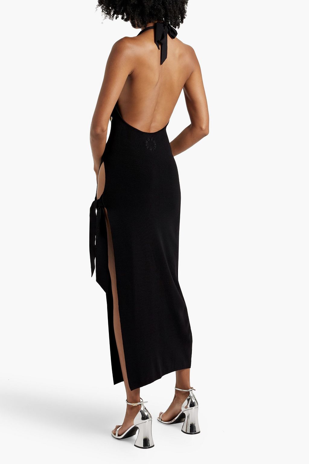 SIMON MILLER Junjo shell-embellished stretch-knit halterneck midi dress