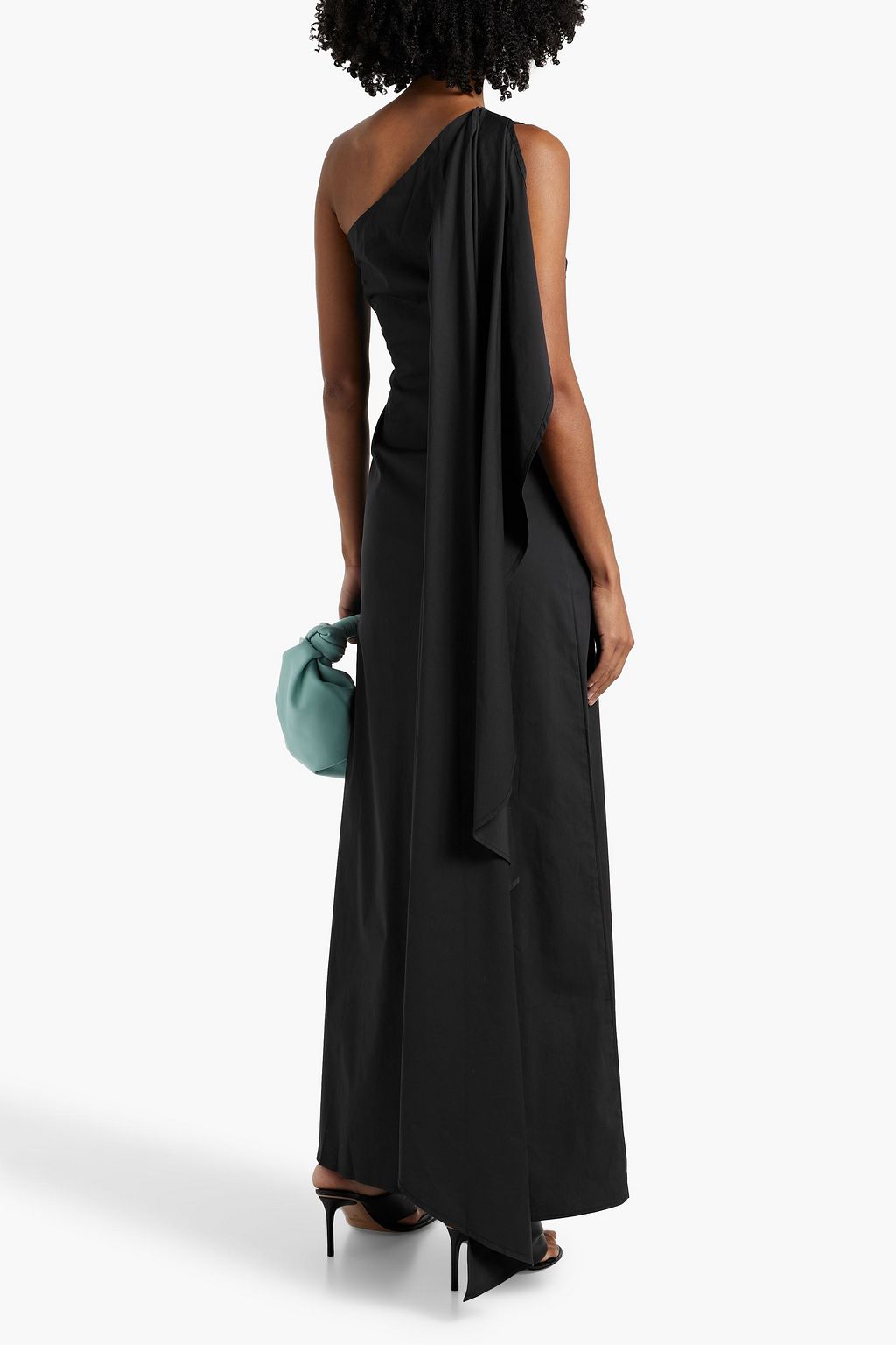 SIMON MILLER Dune one-shoulder draped stretch-cotton poplin maxi dress