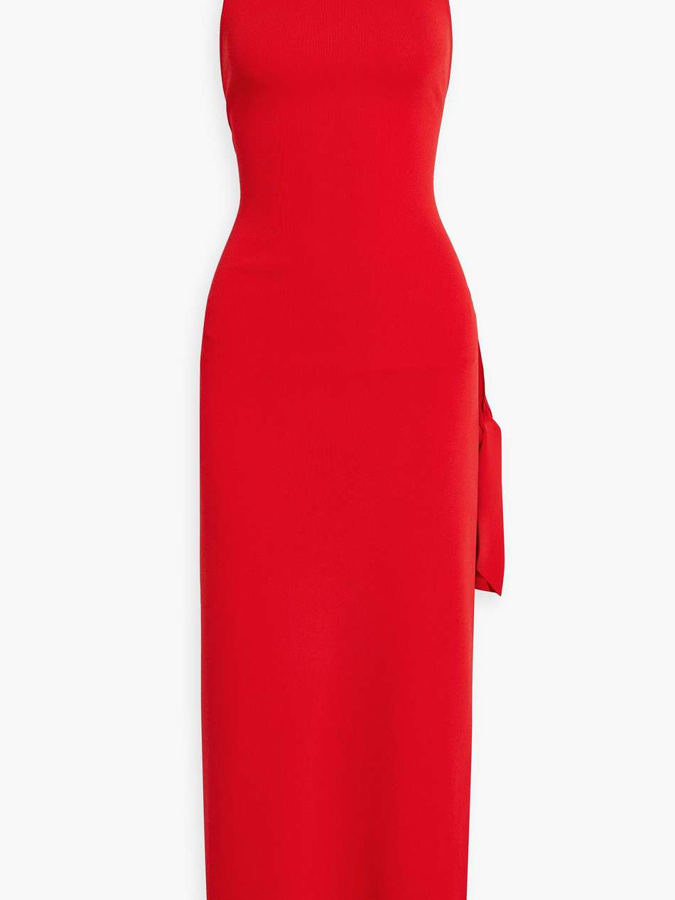 junjo stretch-knit halterneck maxi dress