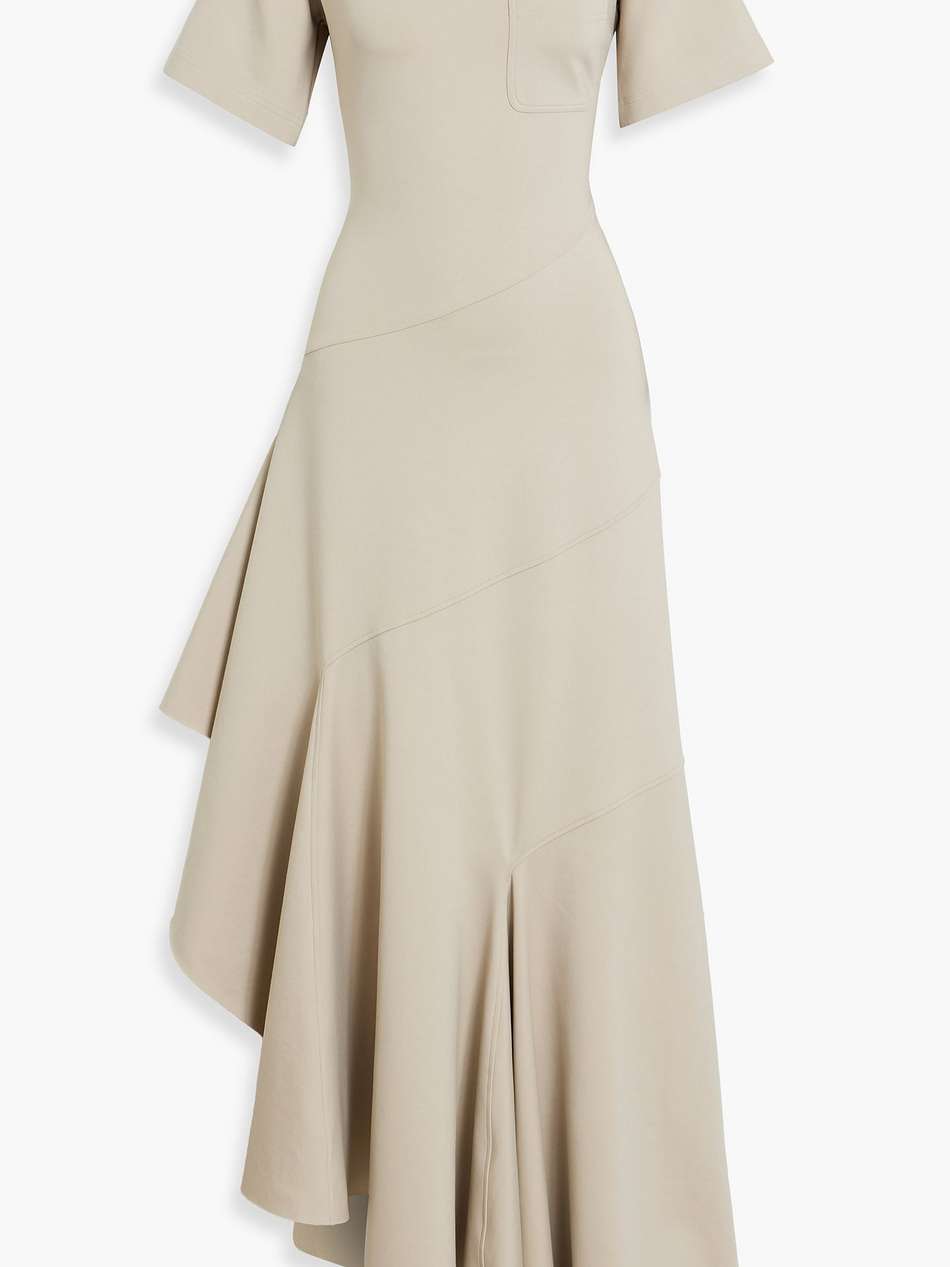 asymmetric scuba maxi dress