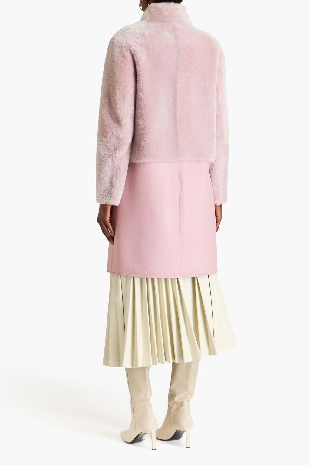 EMPORIO ARMANI جاكيت من صوف ناعم يمكن ارتداؤه على الوجهين