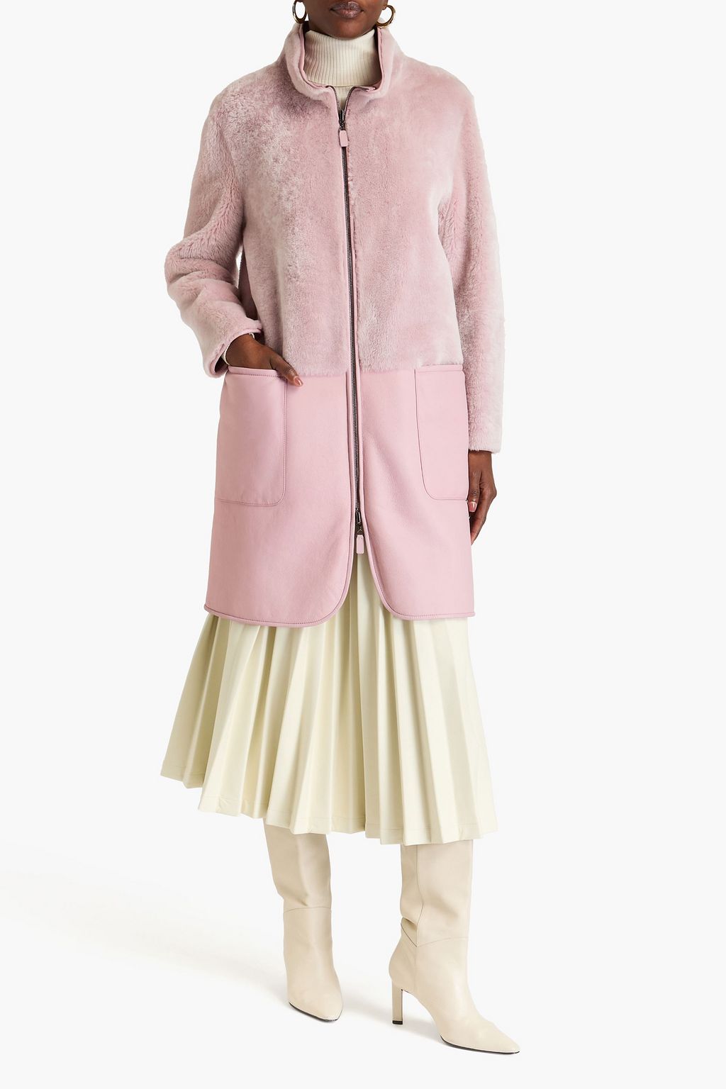 EMPORIO ARMANI جاكيت من صوف ناعم يمكن ارتداؤه على الوجهين