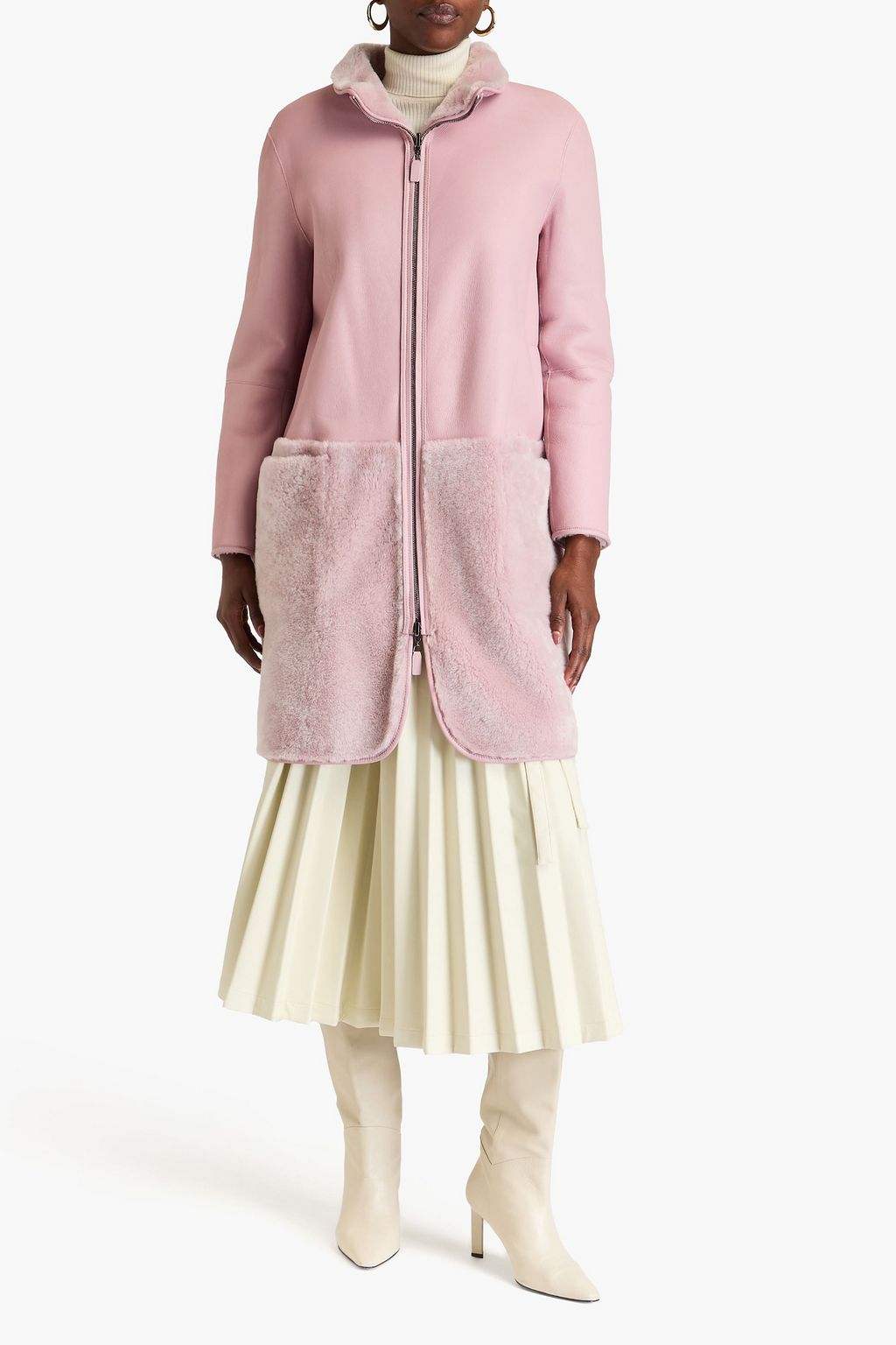 EMPORIO ARMANI جاكيت من صوف ناعم يمكن ارتداؤه على الوجهين