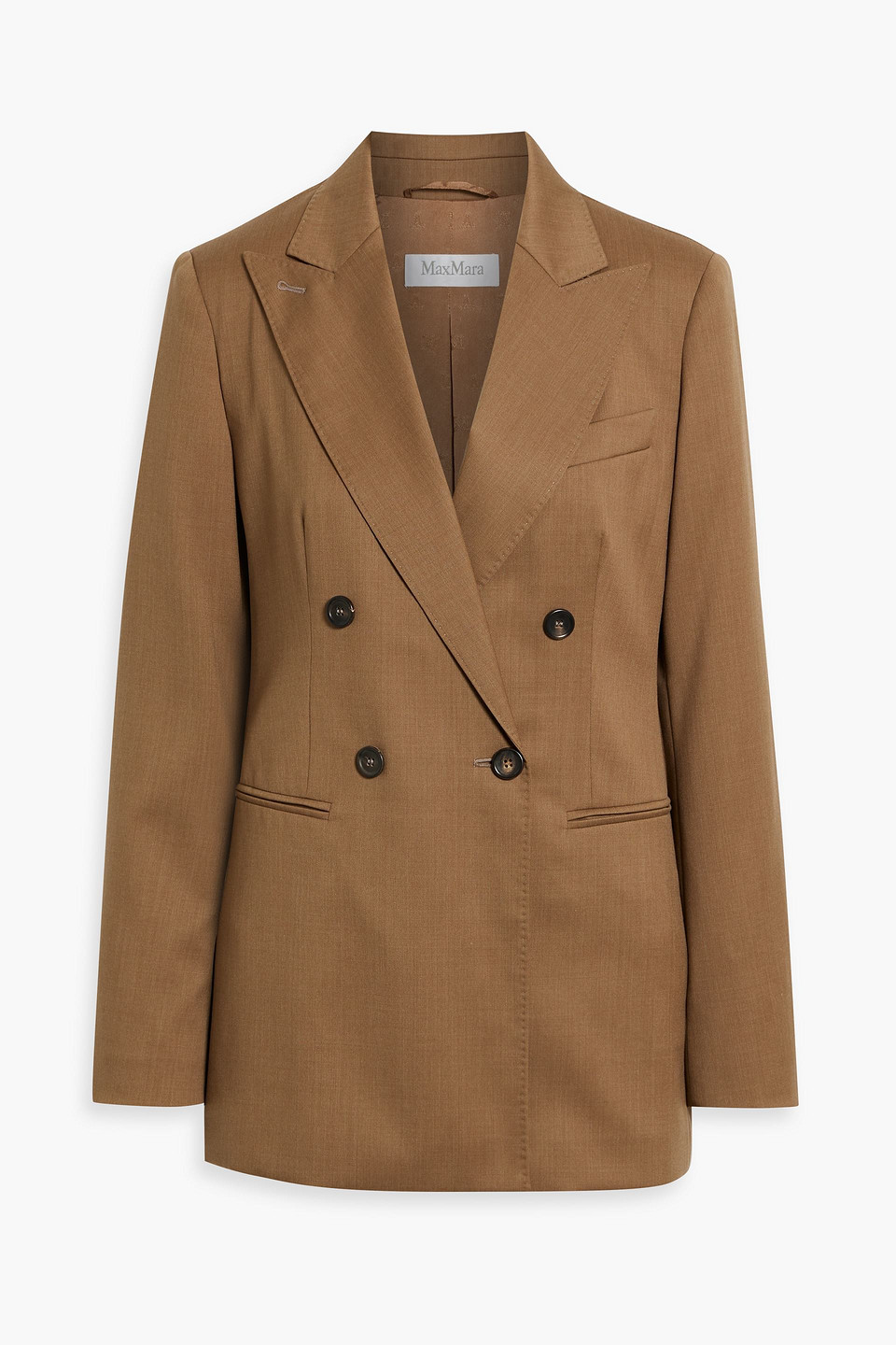 Max Mara Double-breasted Wool Blazer In Light Brown