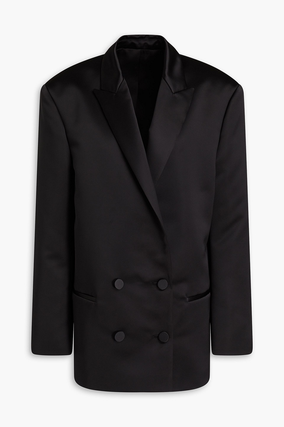 Philosophy Di Lorenzo Serafini Satin Tuxedo Jacket In Black