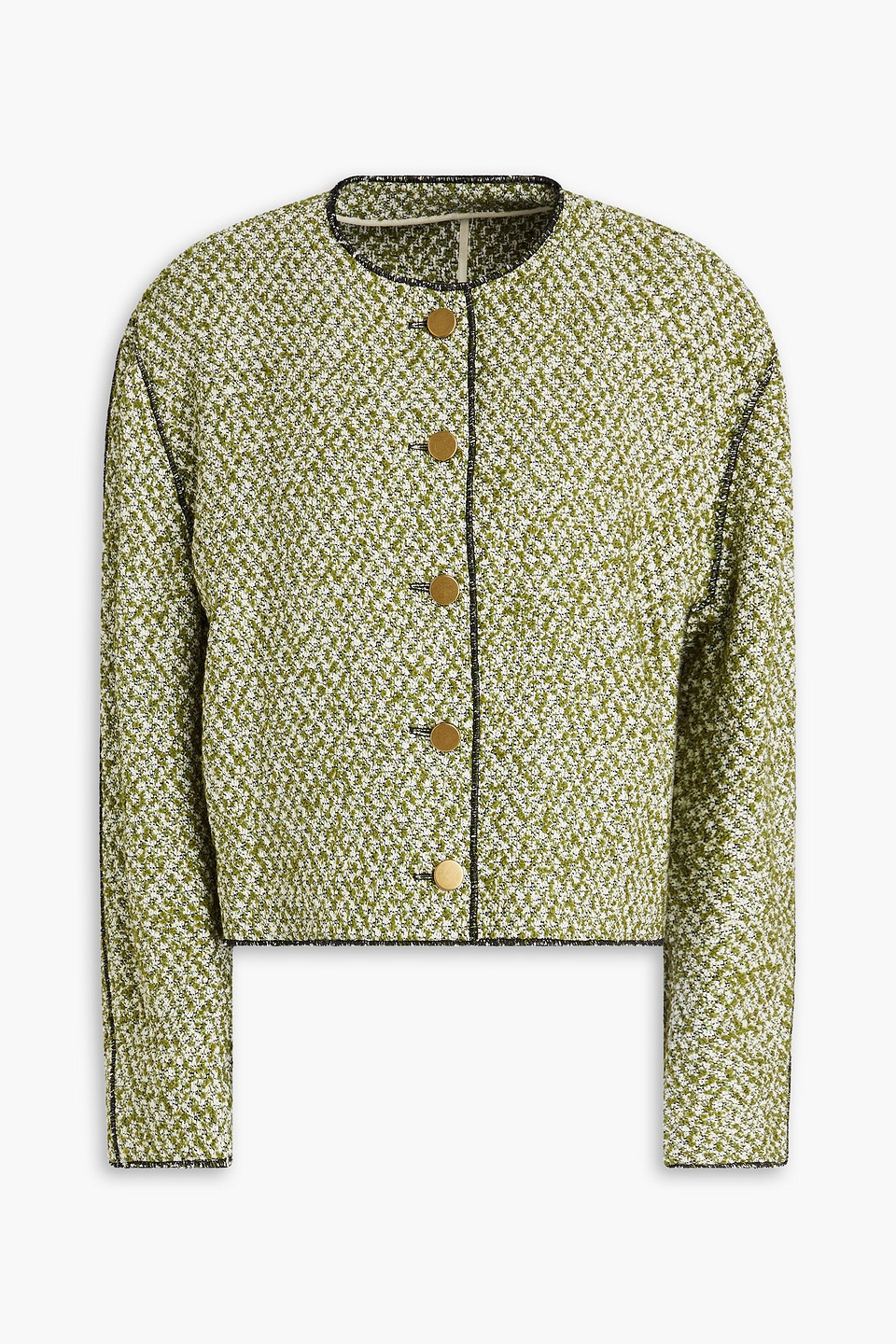 Philosophy Di Lorenzo Serafini Bouclé Buttoned Jacket In Army Green