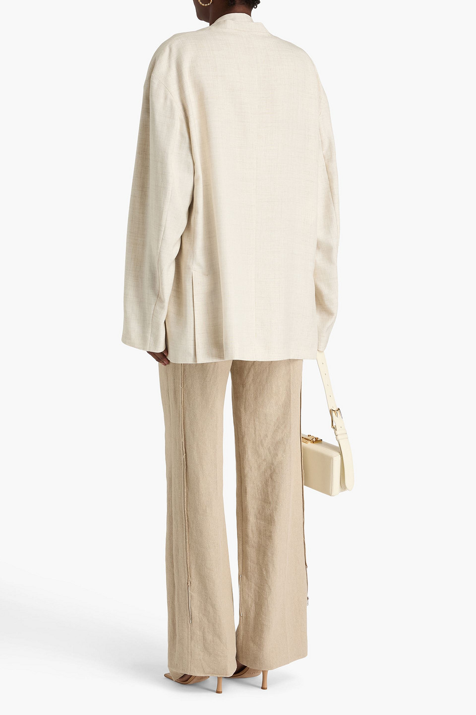 Philosophy Di Lorenzo Serafini Woven Blazer In Ecru