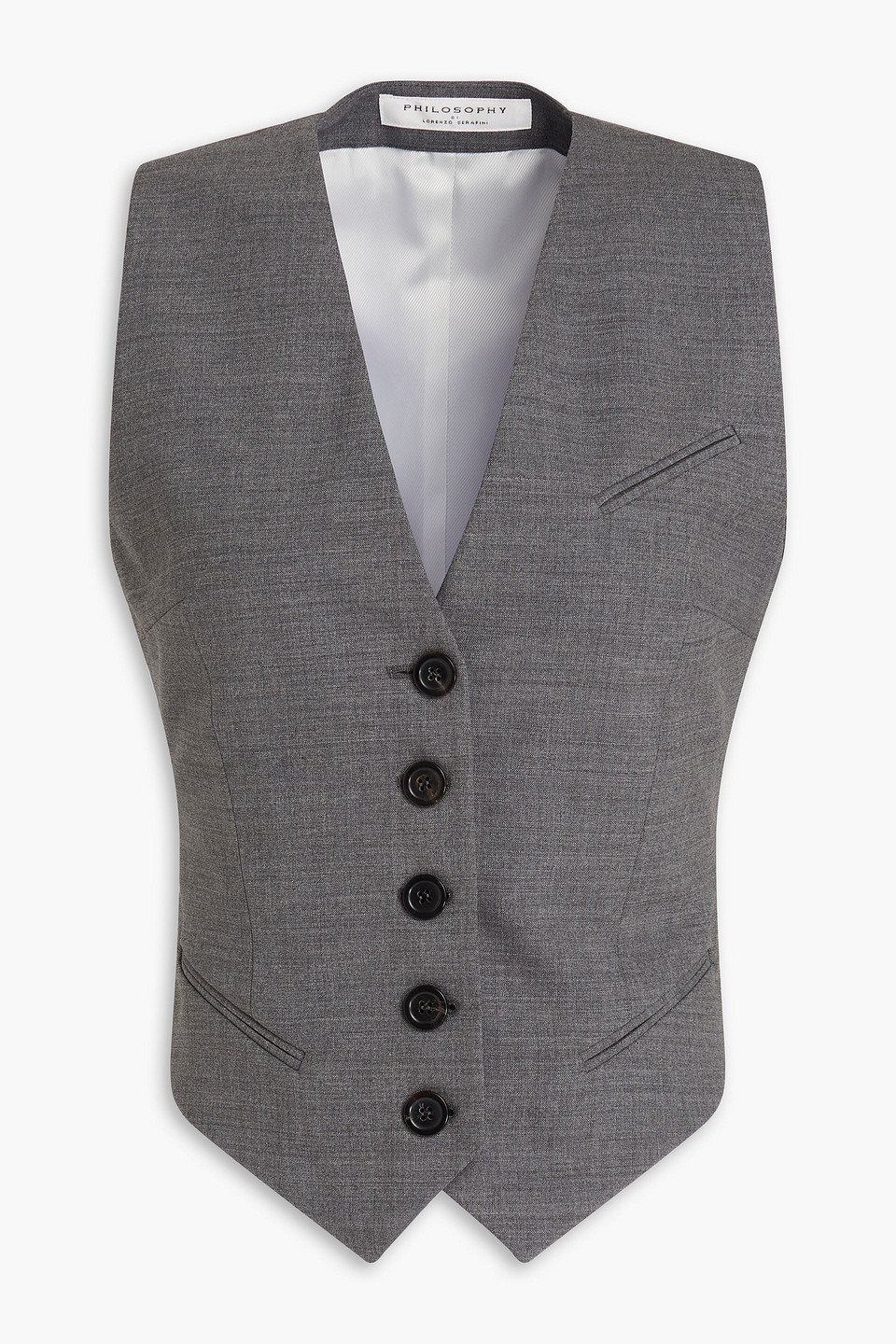 Philosophy Di Lorenzo Serafini Woven Vest In Dark Gray