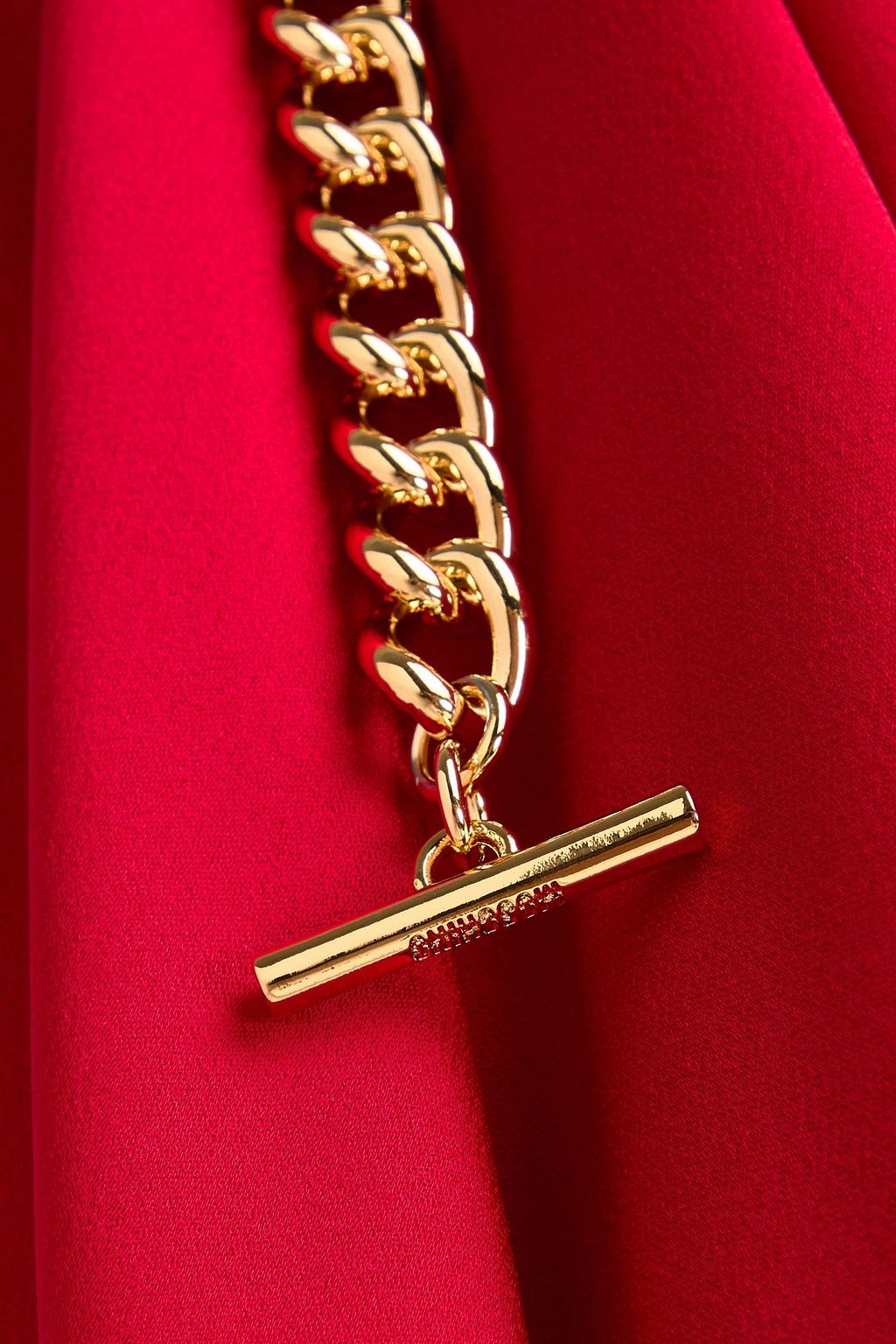 MOSCHINO فستان متوسط الطول مصنوع من ساتان كريب ومزين بسلسلة