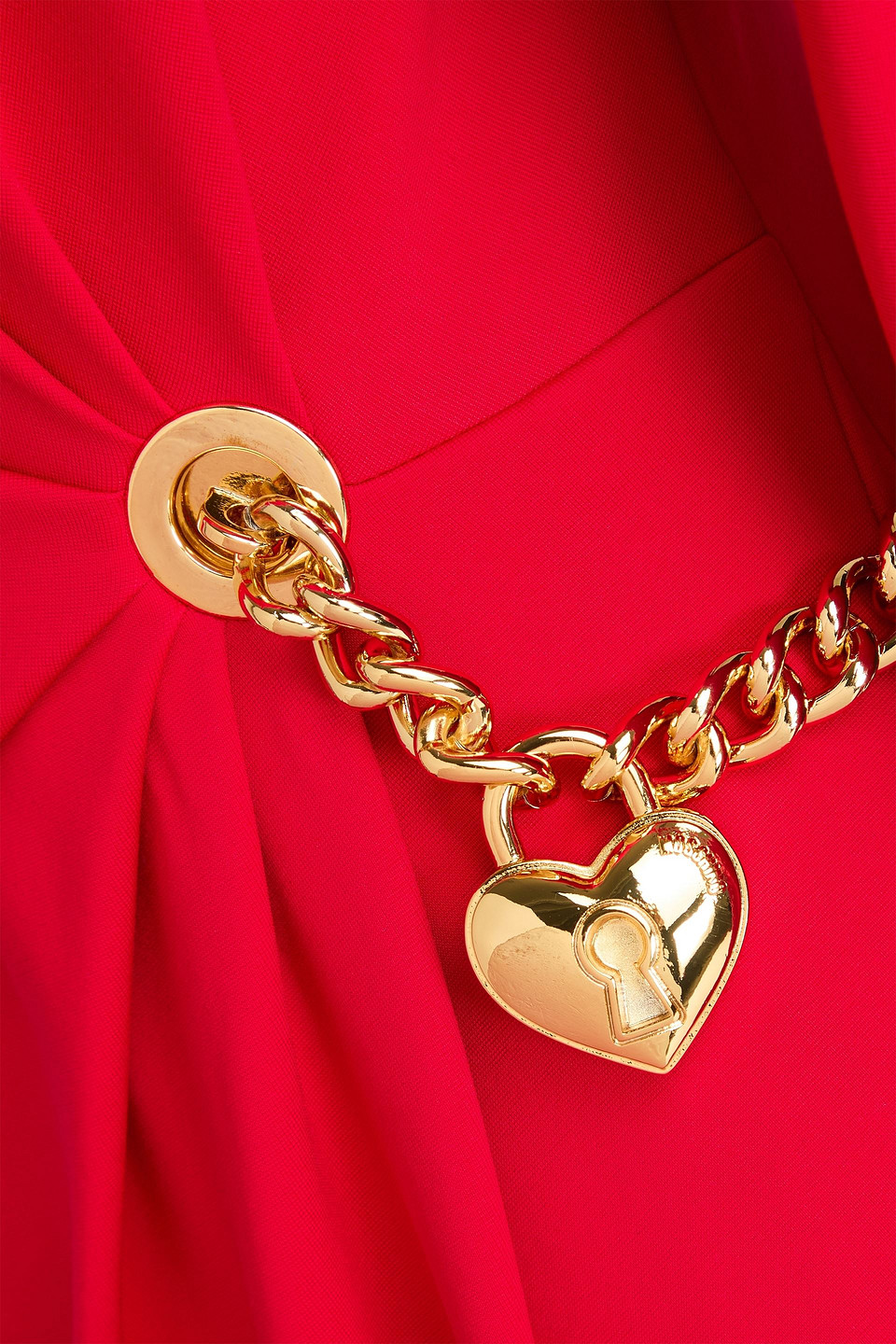 Moschino Embellished Ponte Midi Dress In Red