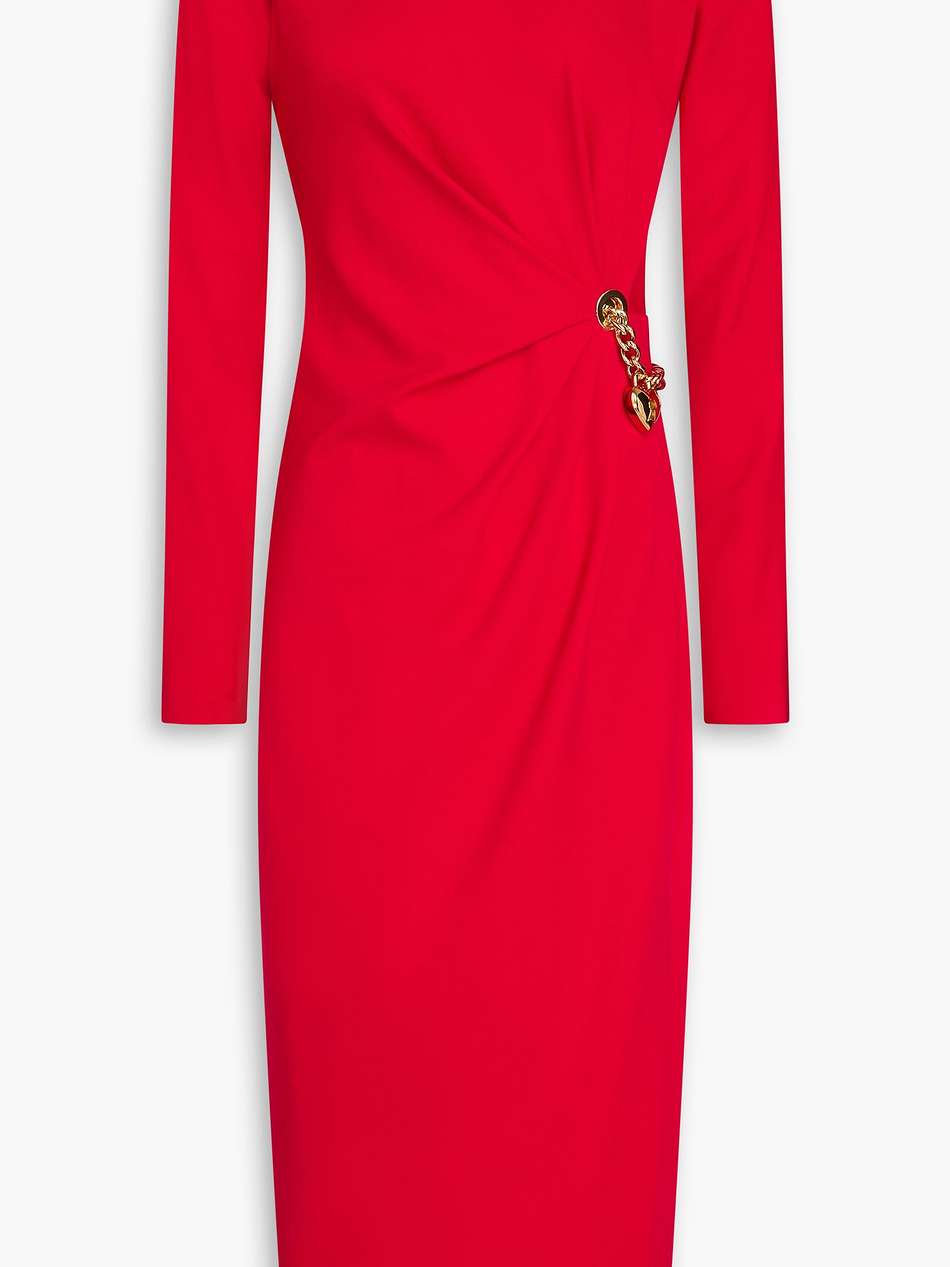 embellished ponte midi dress