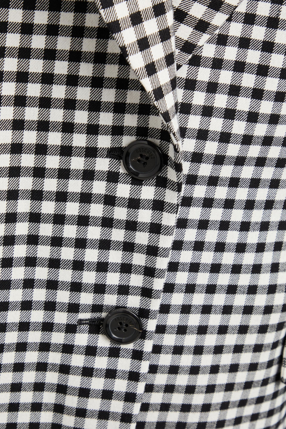 Moschino Gingham-check Single-breasted Blazer In Black