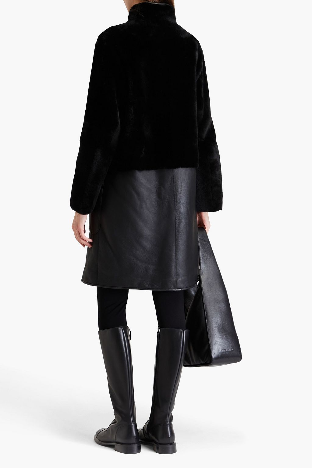 EMPORIO ARMANI جاكيت من صوف ناعم يمكن ارتداؤه على الوجهين
