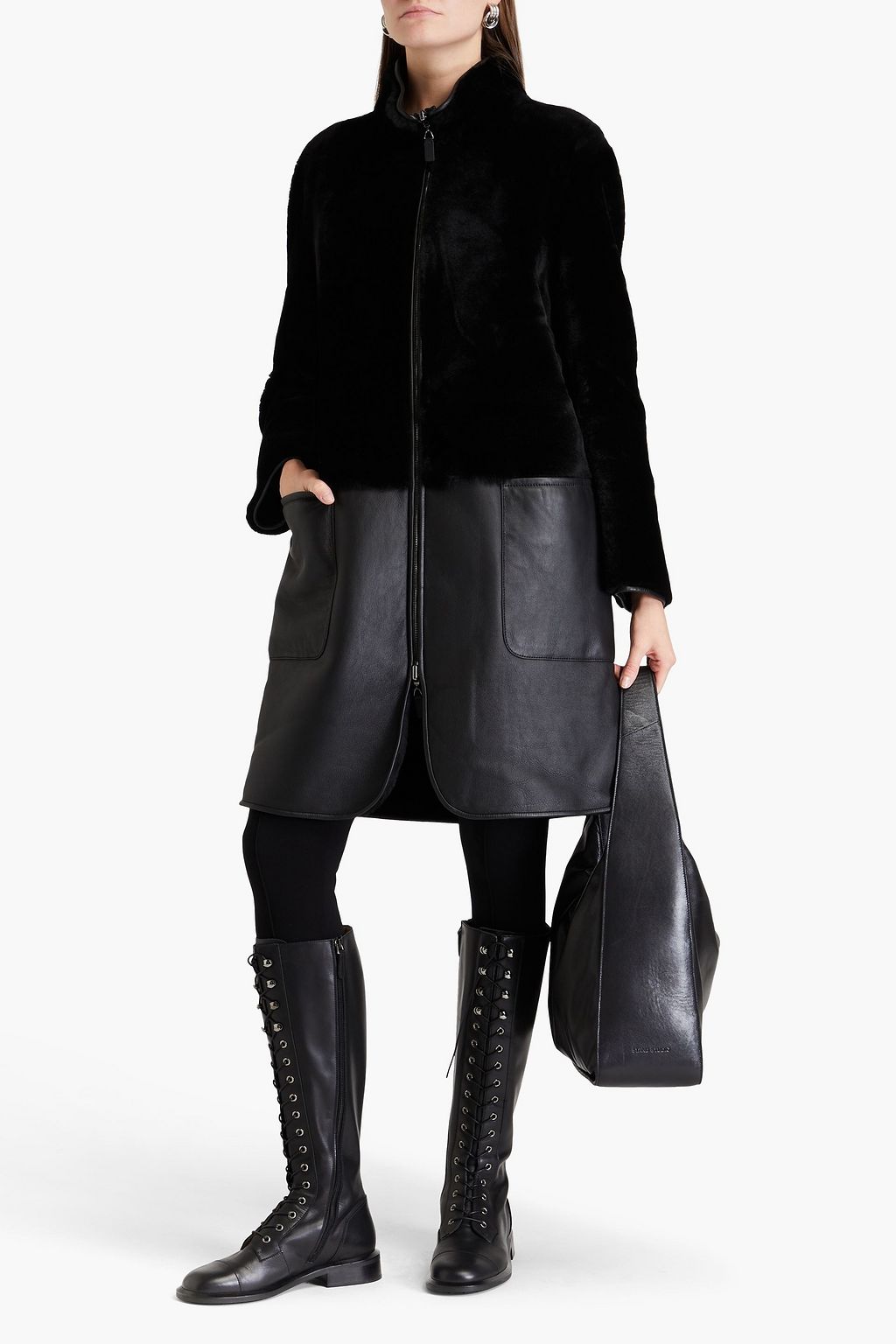 EMPORIO ARMANI جاكيت من صوف ناعم يمكن ارتداؤه على الوجهين