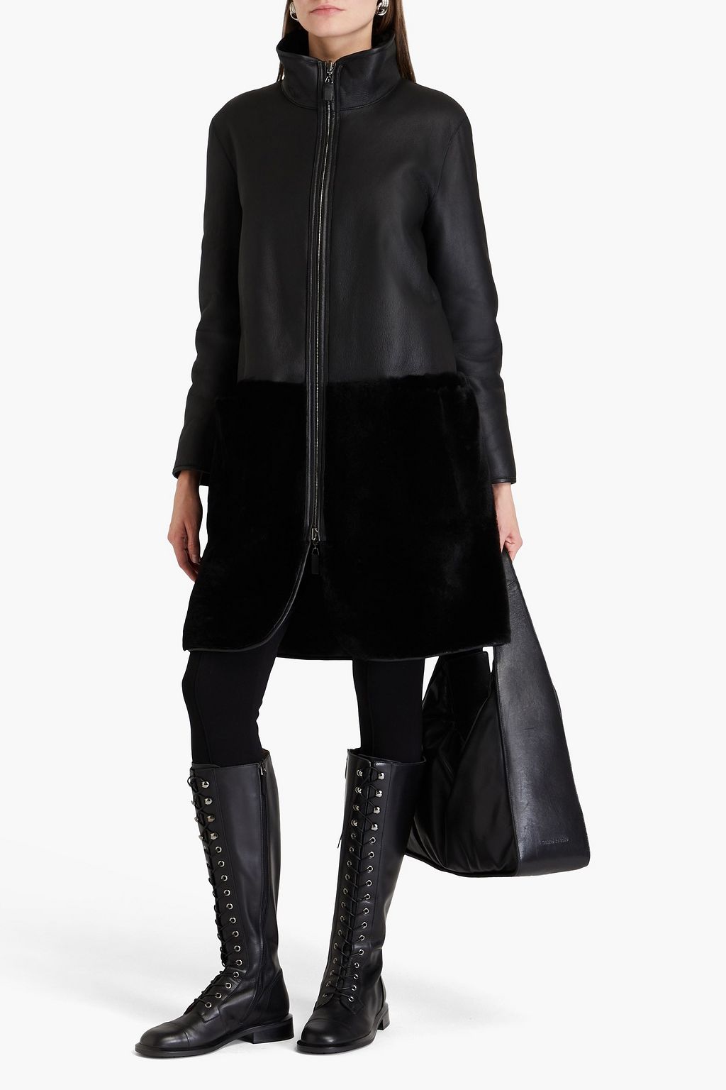 EMPORIO ARMANI جاكيت من صوف ناعم يمكن ارتداؤه على الوجهين