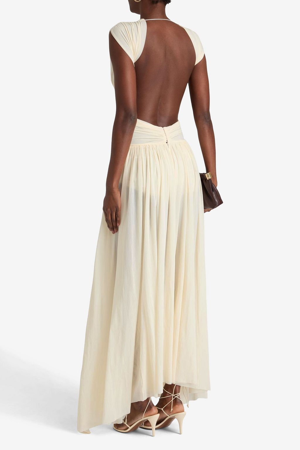 PHILOSOPHY DI LORENZO SERAFINI Open-back twisted mesh maxi dress
