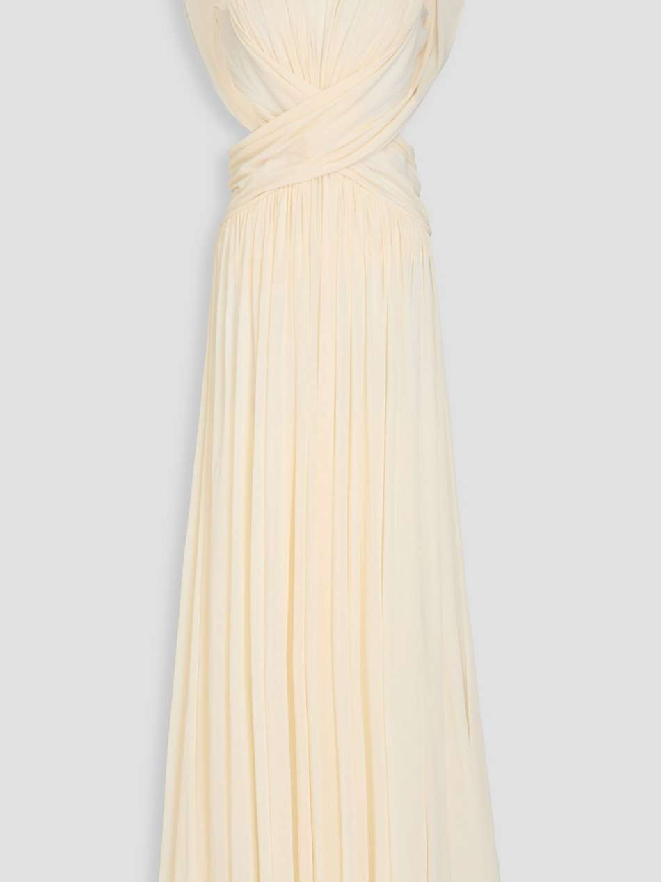 open-back twisted mesh maxi dress