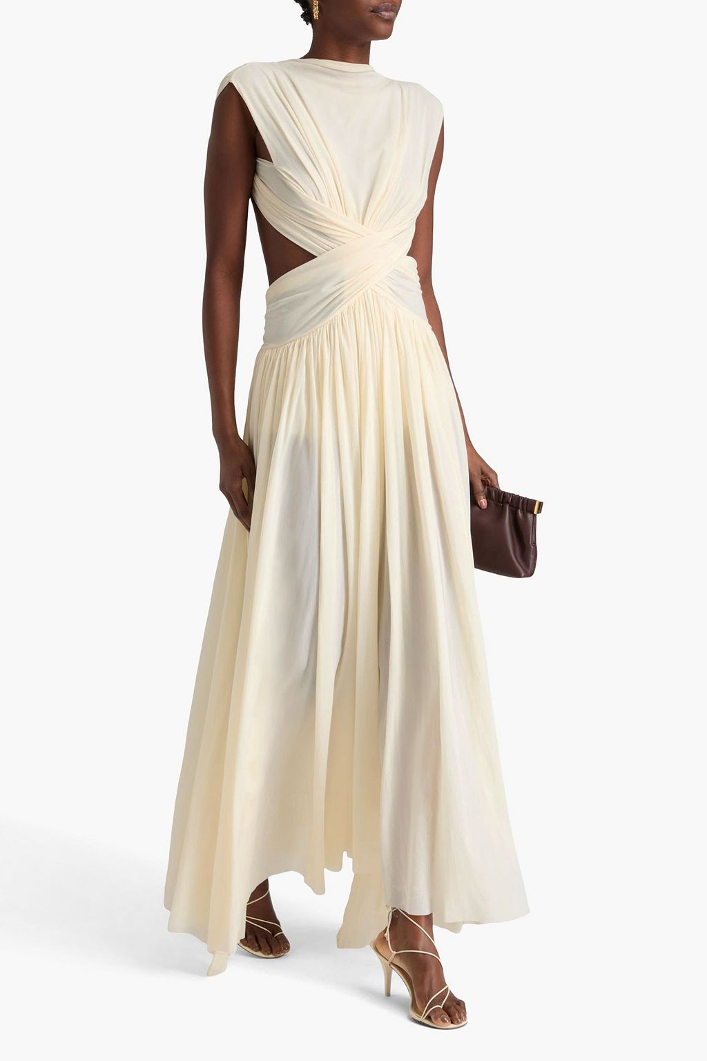 PHILOSOPHY DI LORENZO SERAFINI Open-back twisted mesh maxi dress
