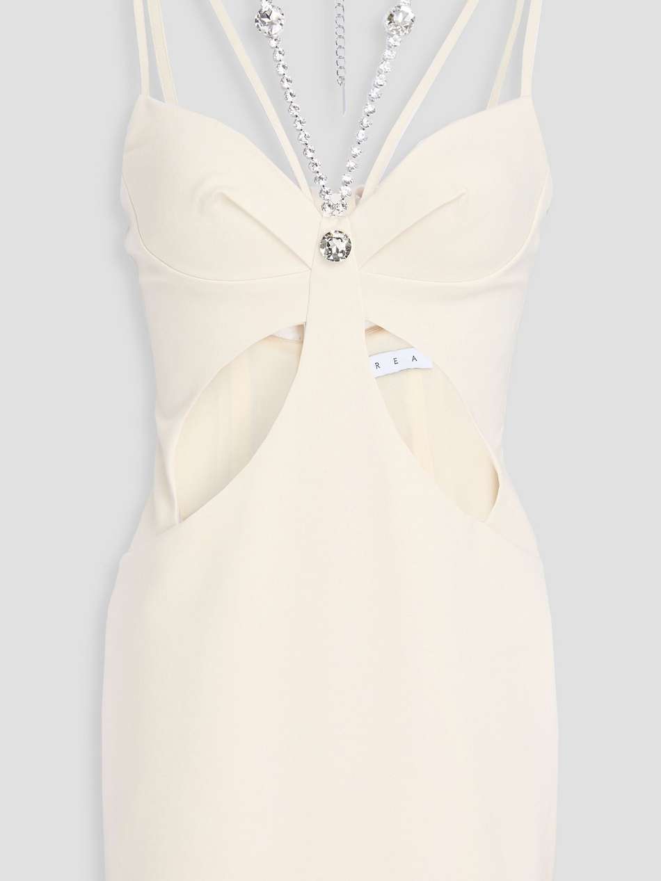 crystal-embellished cutout jersey mini dress