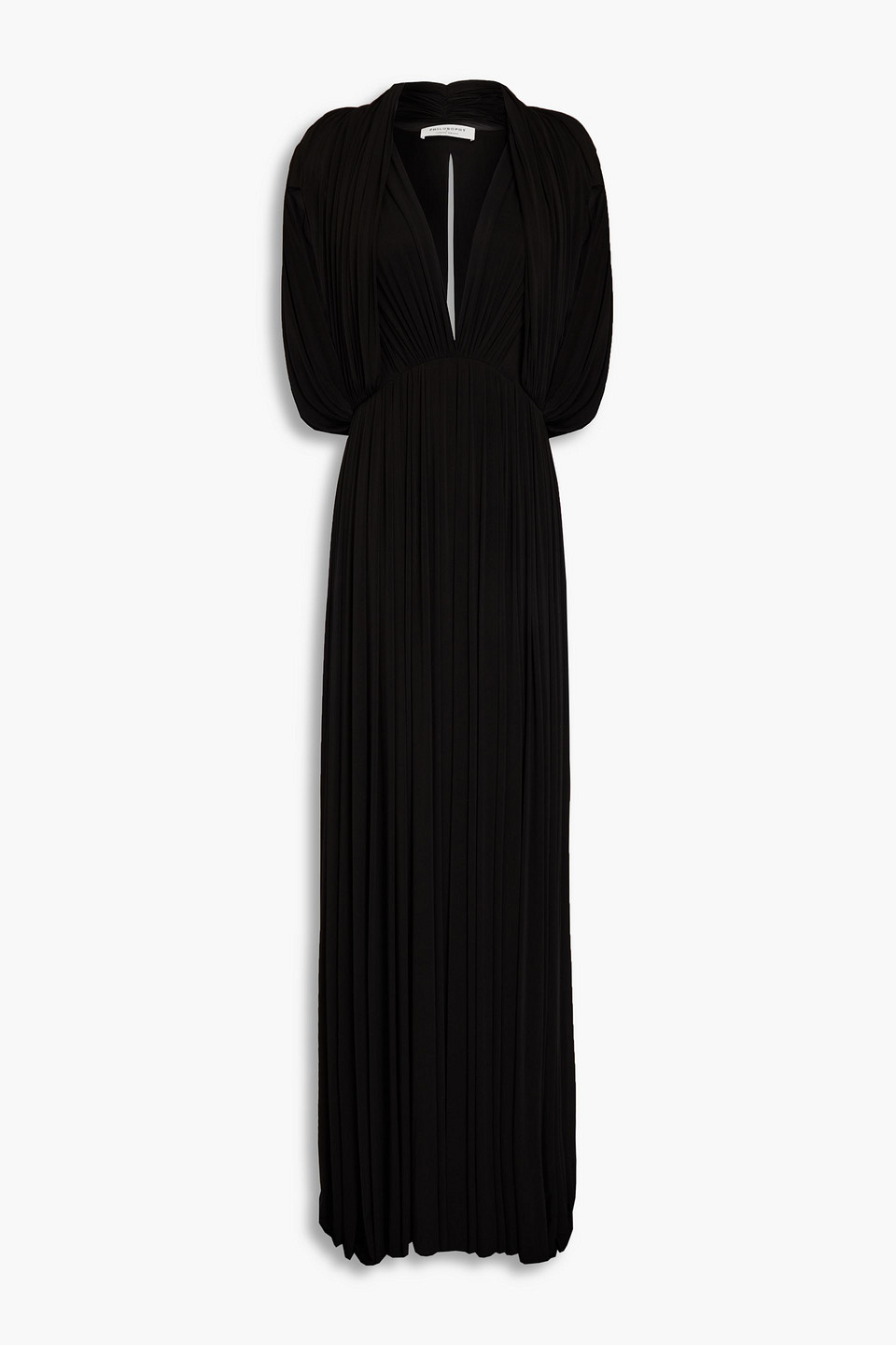 Philosophy Di Lorenzo Serafini Draped Jersey Maxi Dress In Black