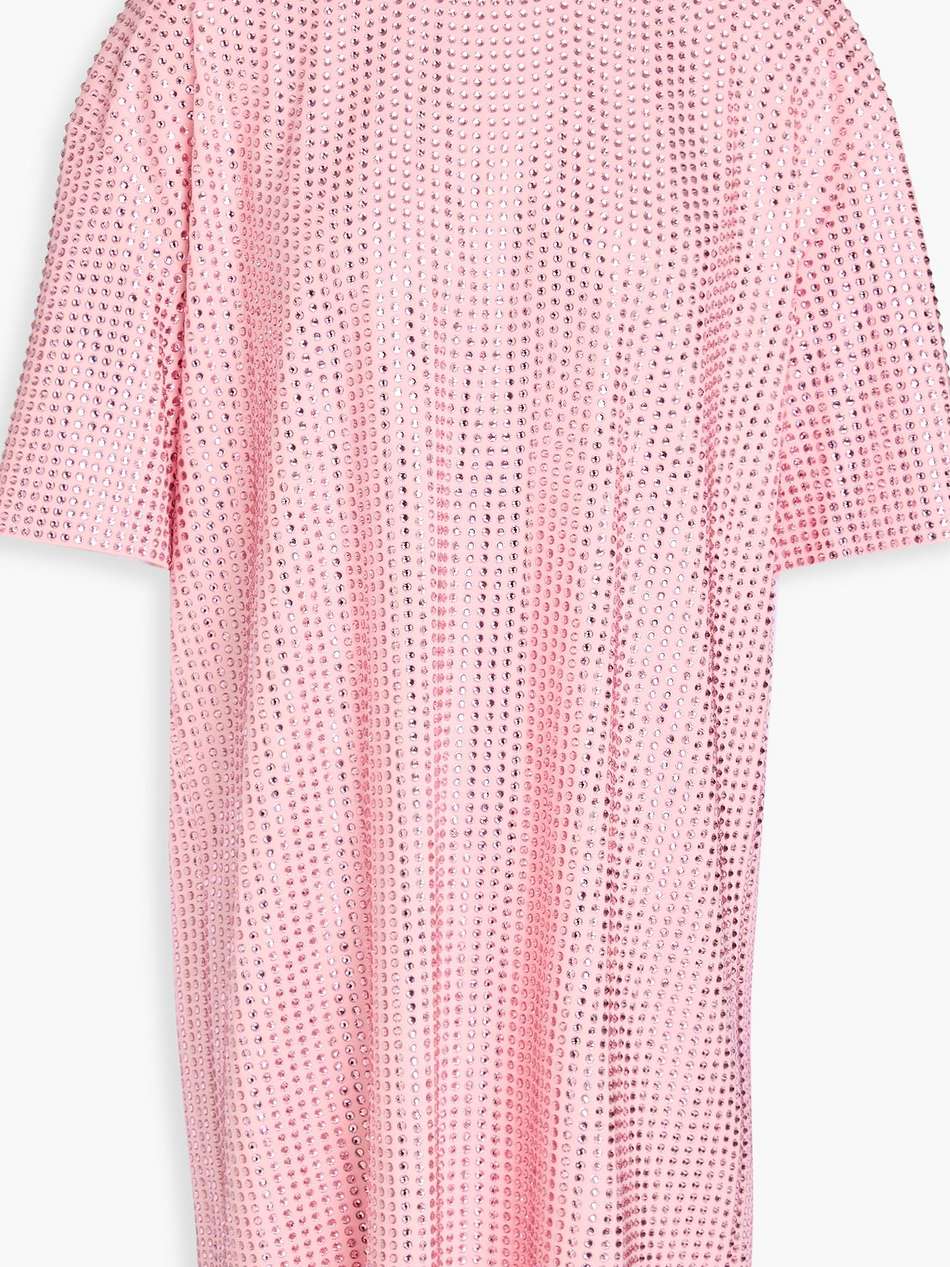 crystal-embellished open-back stretch-jersey mini dress