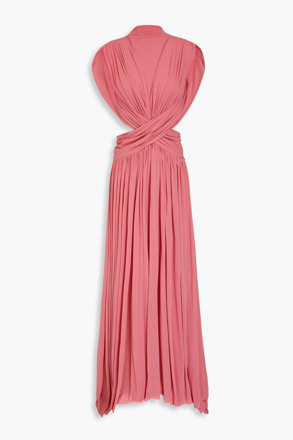 Philosophy Di Lorenzo Serafini Open-back Twisted Mesh Maxi Dress In Antique Rose